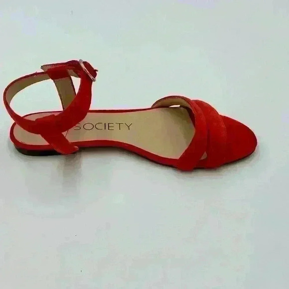 Like New Dark Orange Suede, Strappy, Adjustable Sandals, 6.5, Sole Society - Picture 6 of 8
